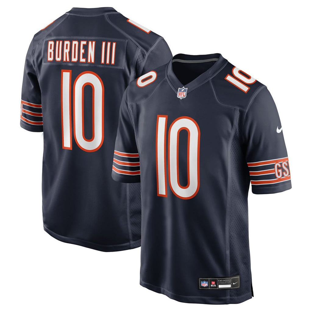 Chicago Bears Luther Burden III Navy Team Game Jersey product image 1, provided for visual reference and product detail