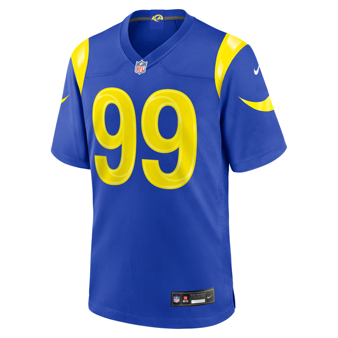 Los Angeles Rams Aaron Donald Royal Game Jersey product image 5, provided for visual reference and product detail review