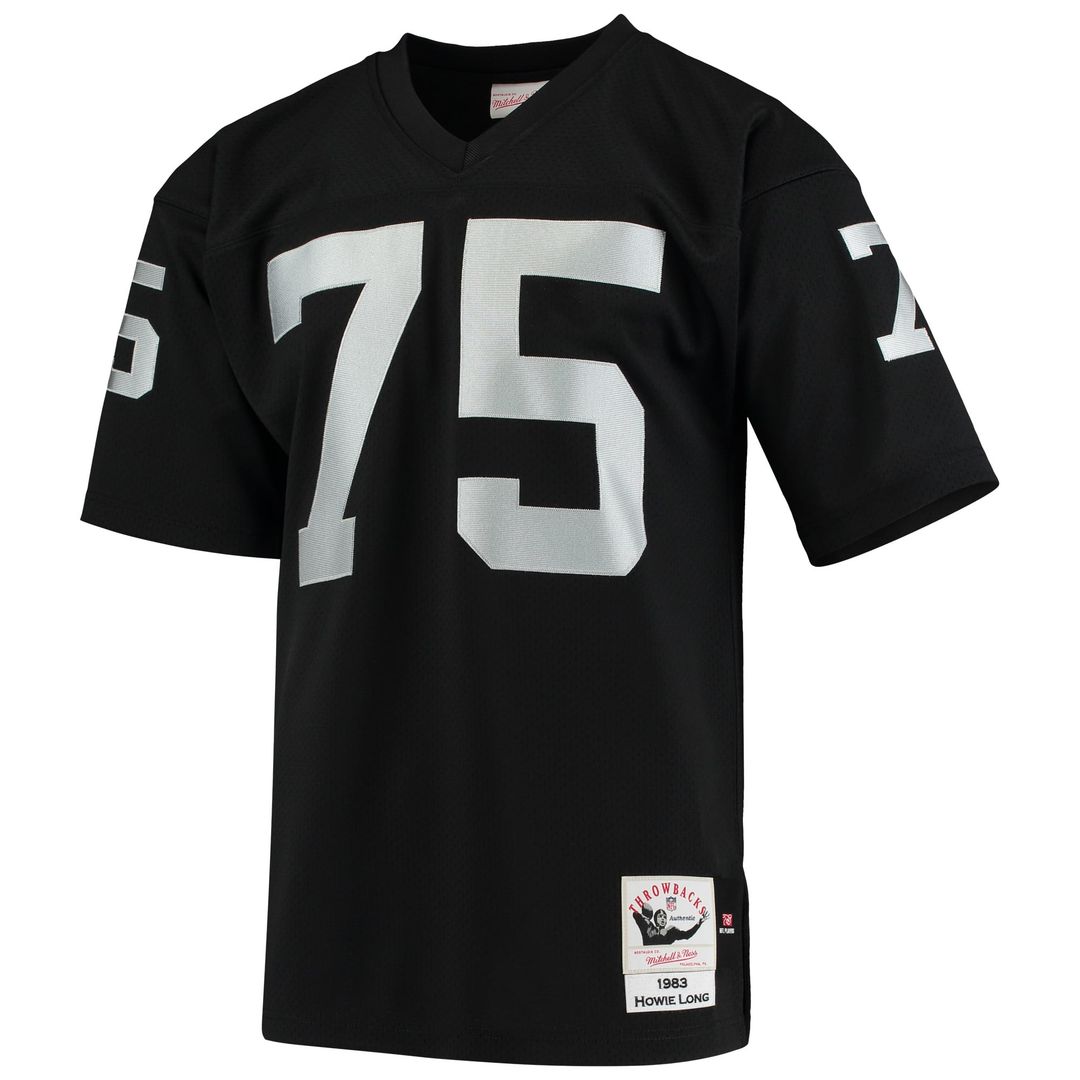 Las Vegas Raiders 1983 Howie Long Black Authentic Throwback Retired Player Jersey product image 2, provided for visual