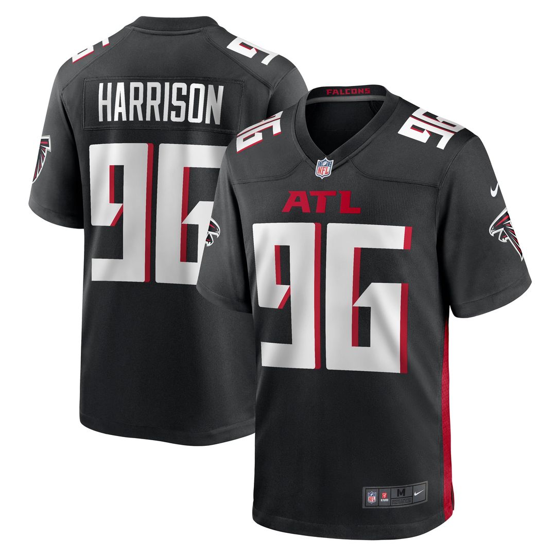 Atlanta Falcons Zach Harrison Black Team Game Jersey product image 1, provided for visual reference and product detail review