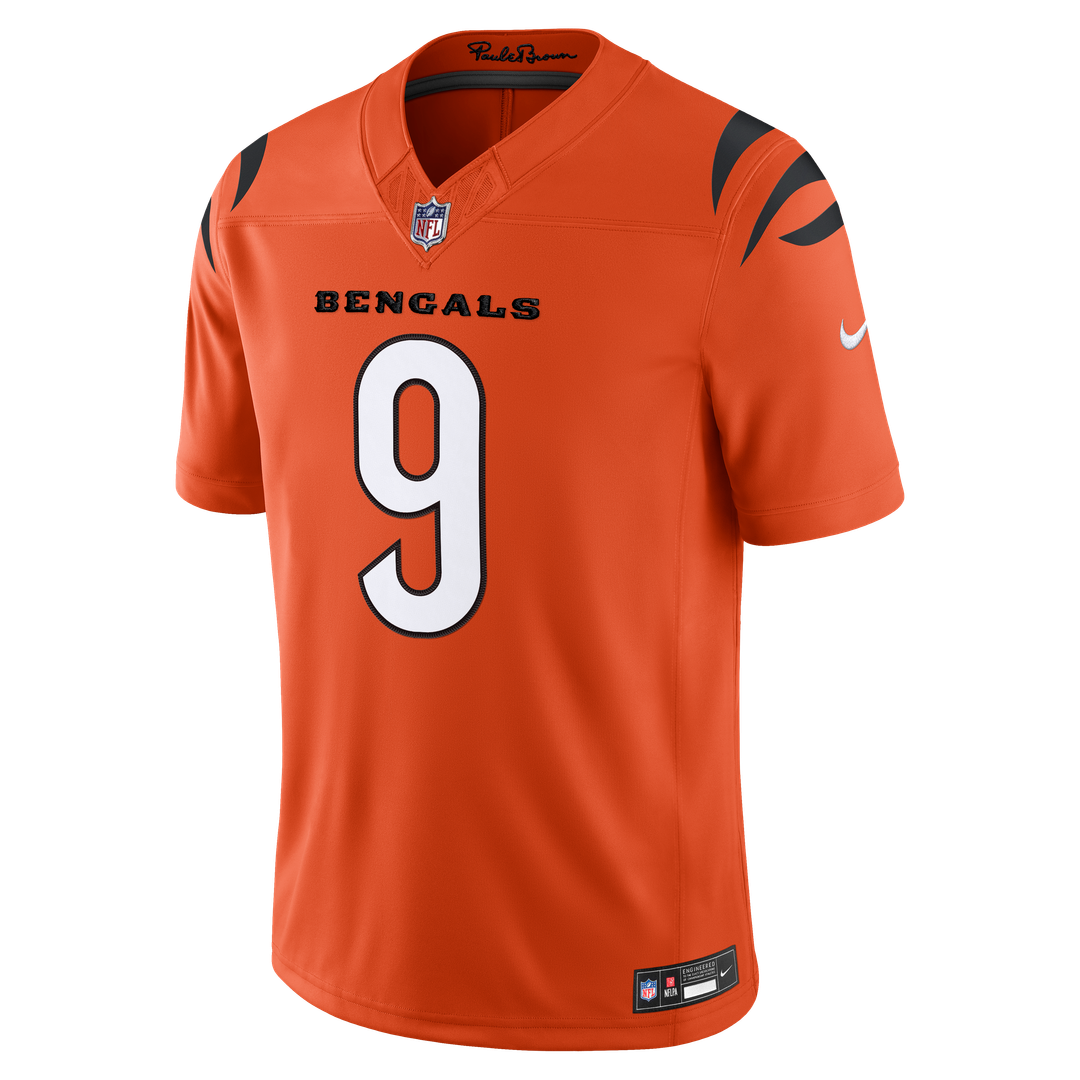 Cincinnati Bengals Joe Burrow Orange Alternate Vapor F.U.S.E. Stitched Limited Jersey product image 5, provided for visual