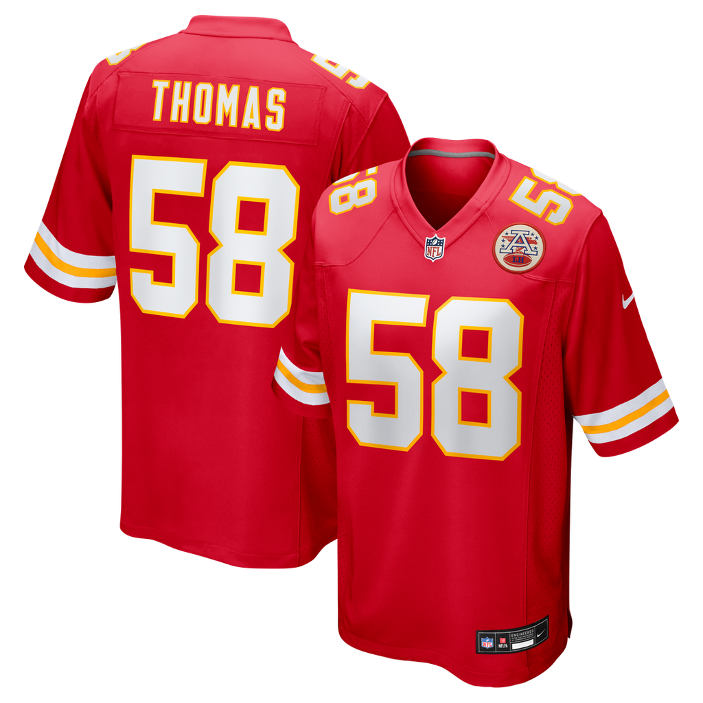 Kansas City Chiefs Derrick Thomas Red Game Retired Player Jersey product image 1, provided for visual reference and product