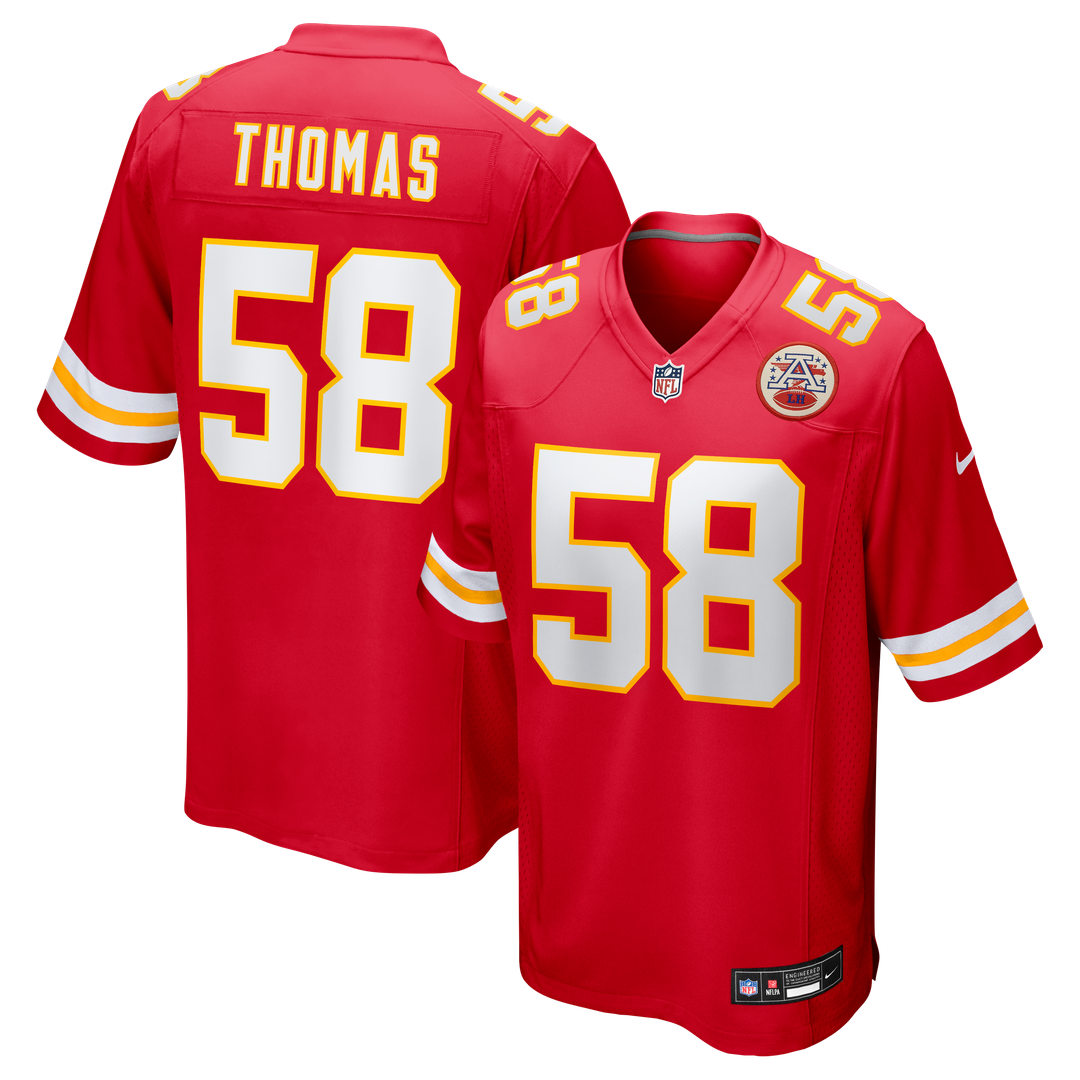 Kansas City Chiefs Derrick Thomas Red Game Retired Player Jersey product image 1, provided for visual reference and product