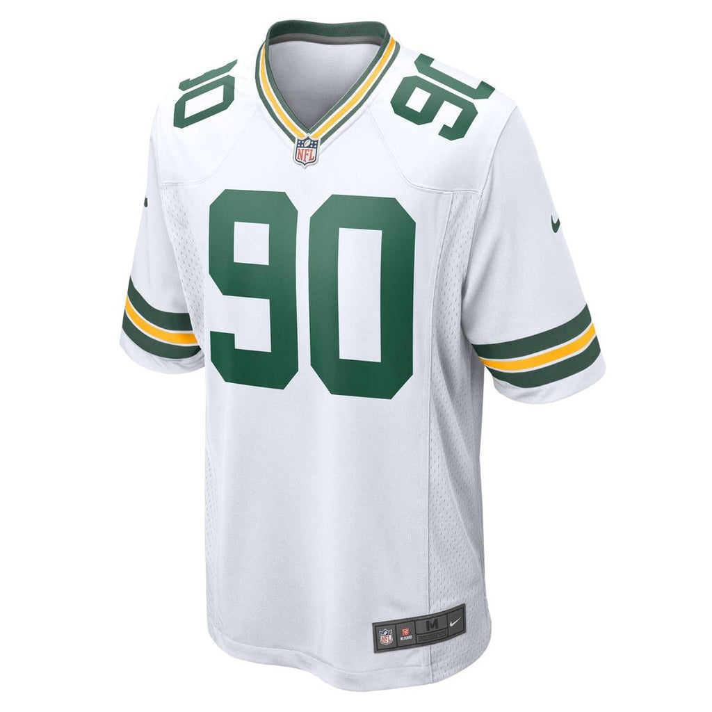 Green Bay Packers Lukas Van Ness White Game Jersey product image 2, provided for visual reference and product detail review