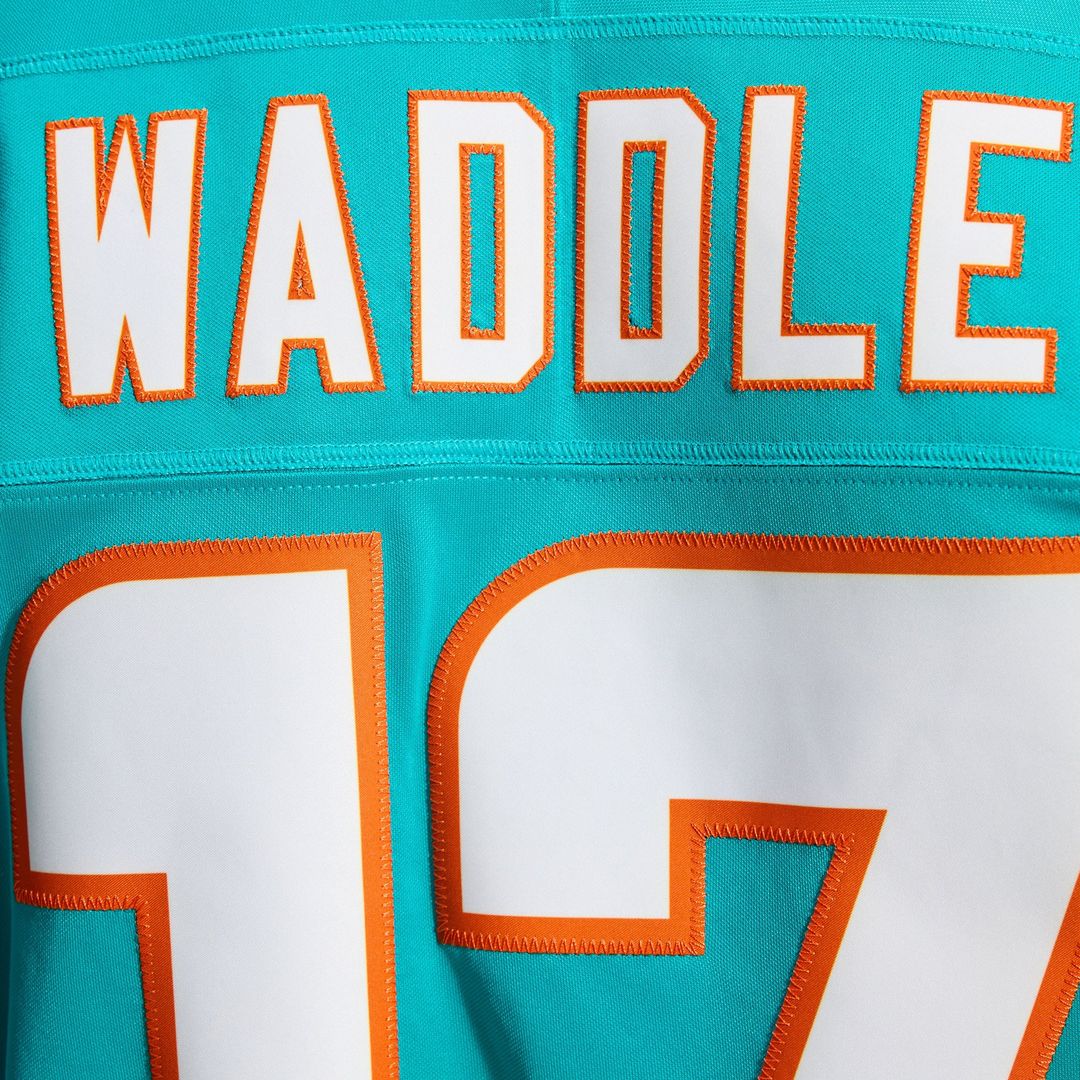Miami Dolphins Jaylen Waddle Aqua Team Vapor F.U.S.E. Stitched Limited Jersey product image 12, provided for visual