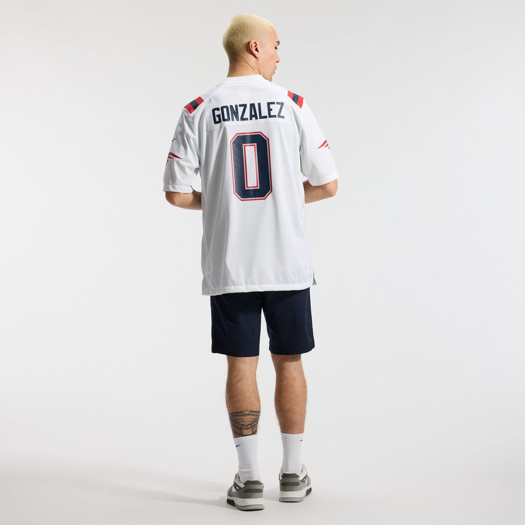 New England Patriots Christian Gonzalez White Game Jersey product image 18, provided for visual reference and product detail