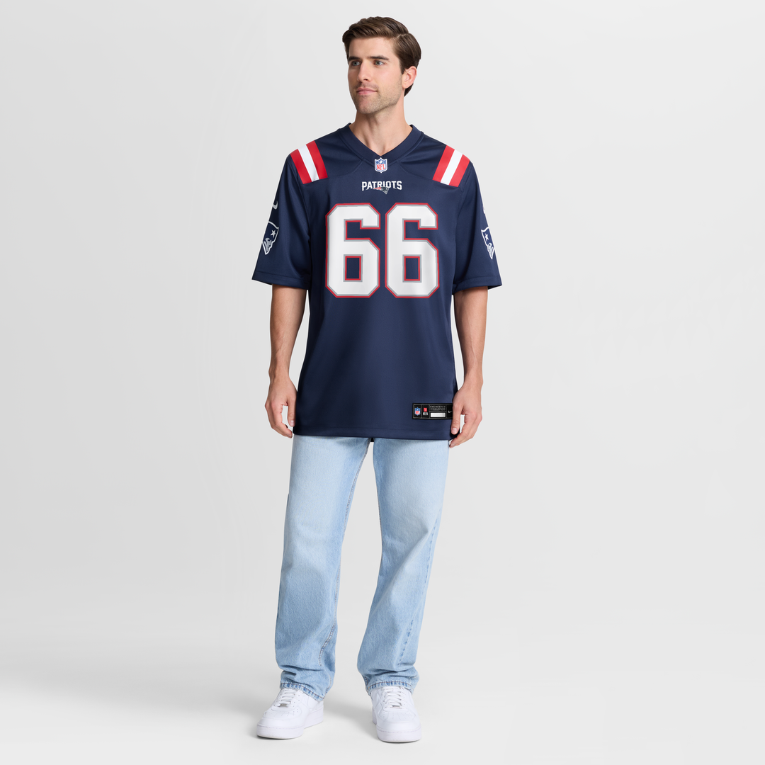 New England Patriots Will Campbell Navy Team Game Jersey product image 4, provided for visual reference and product detail