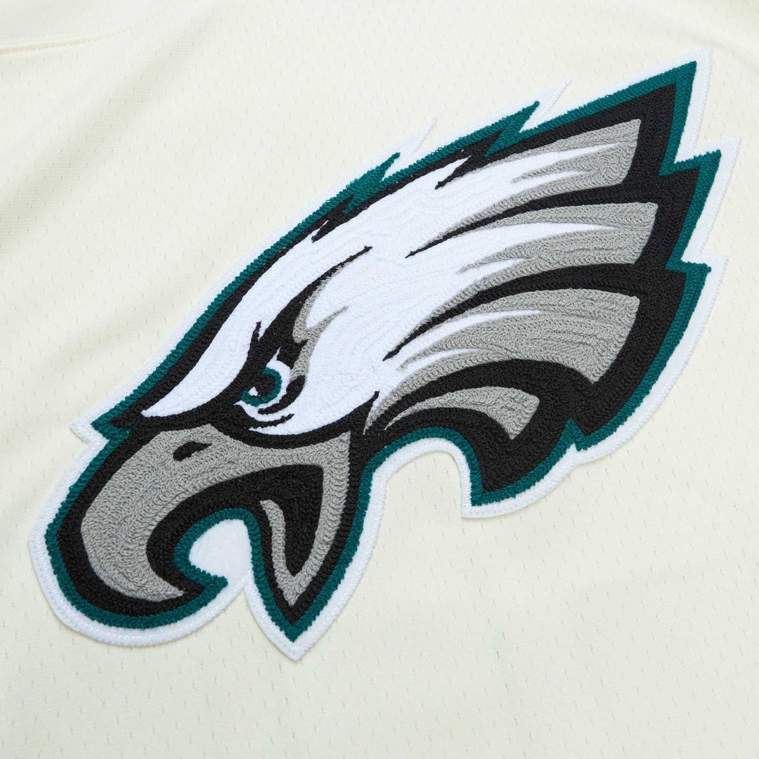 Philadelphia Eagles Brian Dawkins Cream Chainstitch Legacy Jersey product image 4, provided for visual reference and product