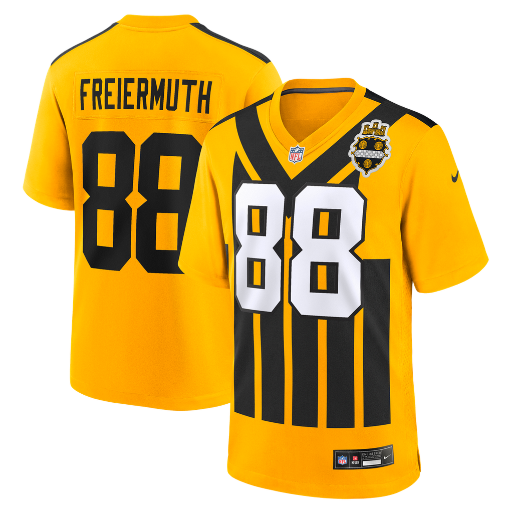 Pittsburgh Steelers Pat Freiermuth Gold Alternate 1933 Throwback Game Jersey product image 13, provided for visual reference