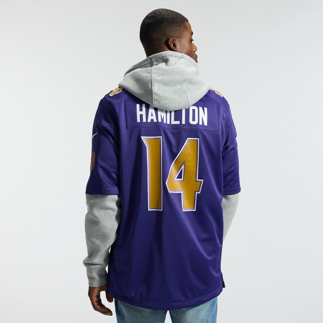 Baltimore Ravens Kyle Hamilton Black Alternate Game Jersey product image 9, provided for visual reference and product detail