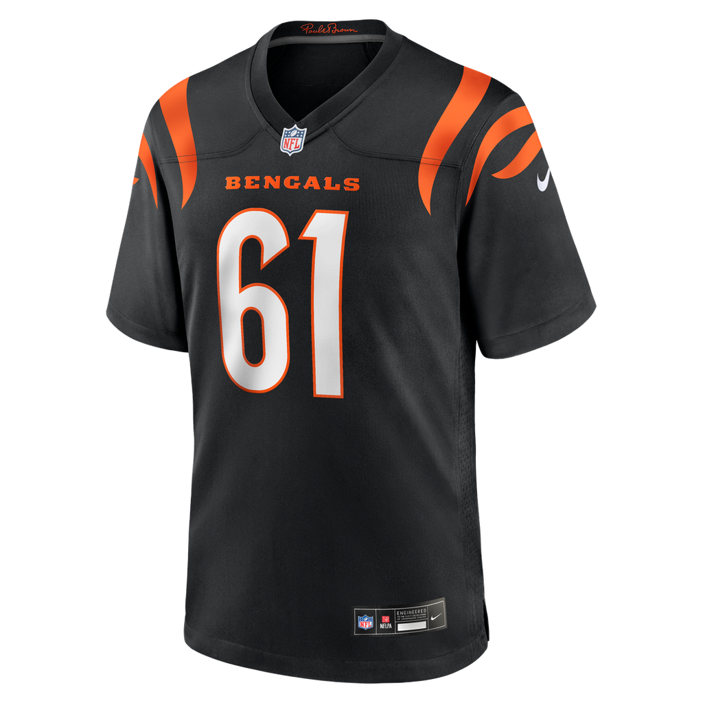 Cincinnati Bengals Cody Ford Black Game Jersey product image 2, provided for visual reference and product detail review