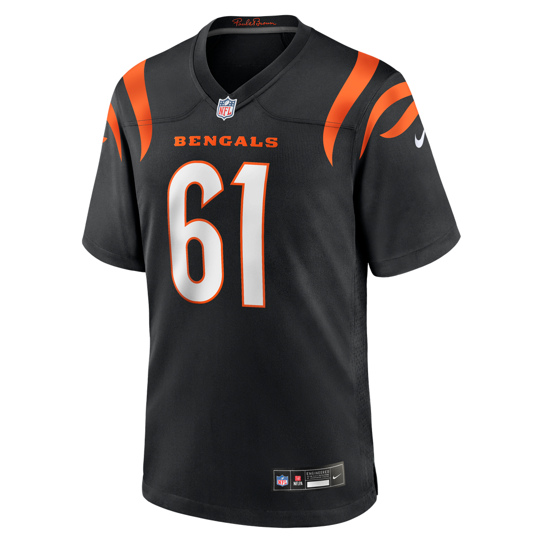 Cincinnati Bengals Cody Ford Black Game Jersey product image 2, provided for visual reference and product detail review