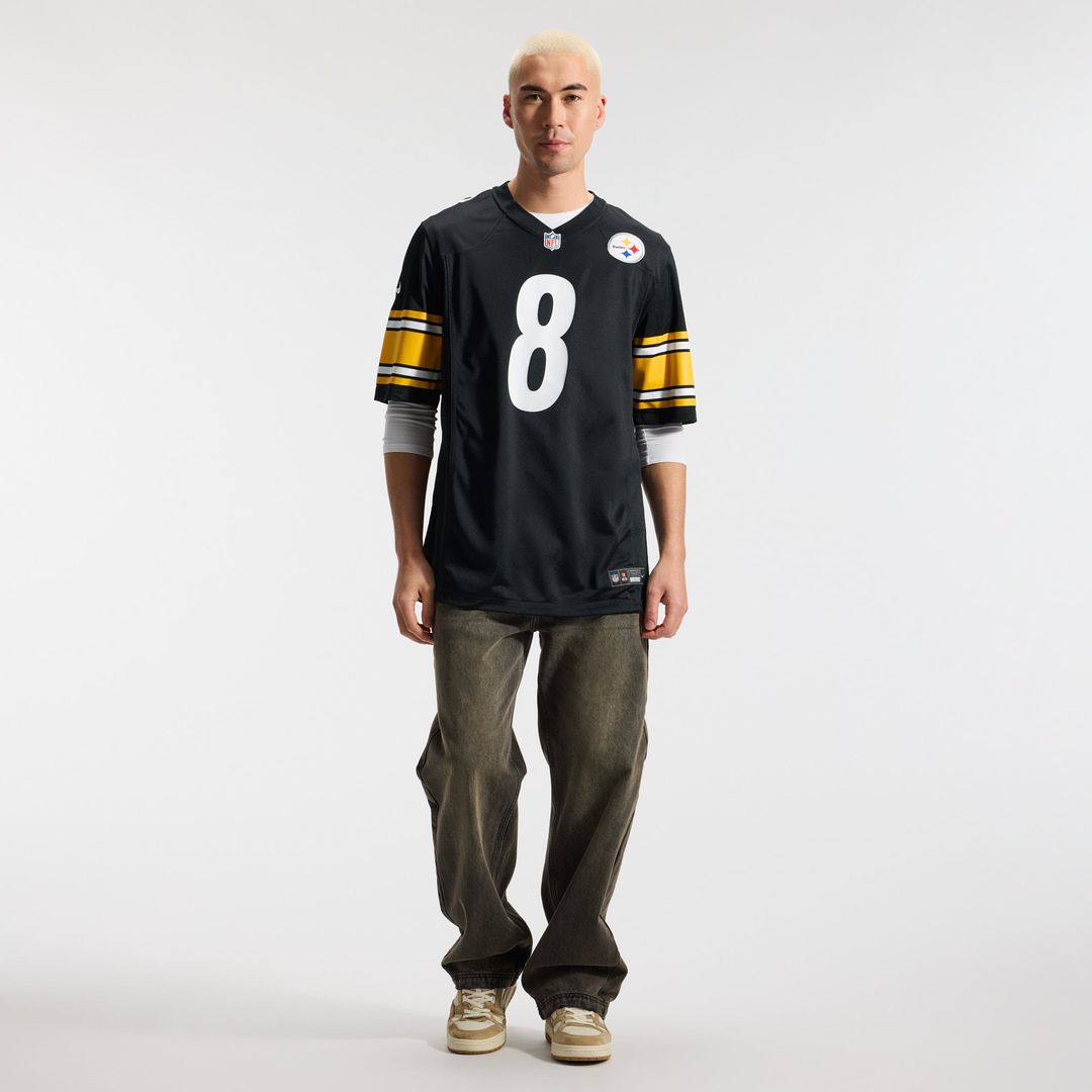 Pittsburgh Steelers Aaron Rodgers Black Game Jersey product image 4, provided for visual reference and product detail review