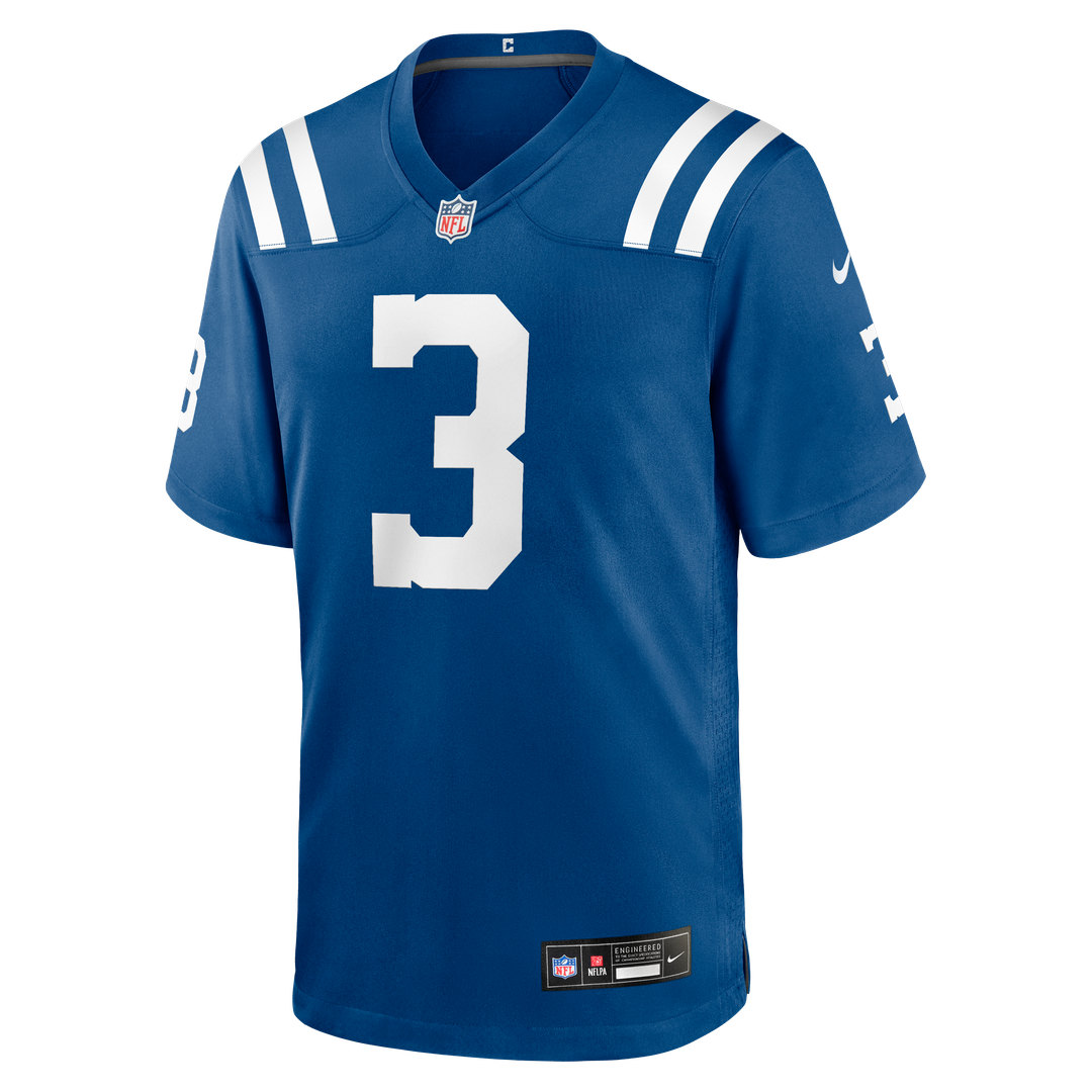 Indianapolis Colts Spencer Shrader Royal Team Game Jersey product image 2, provided for visual reference and product detail