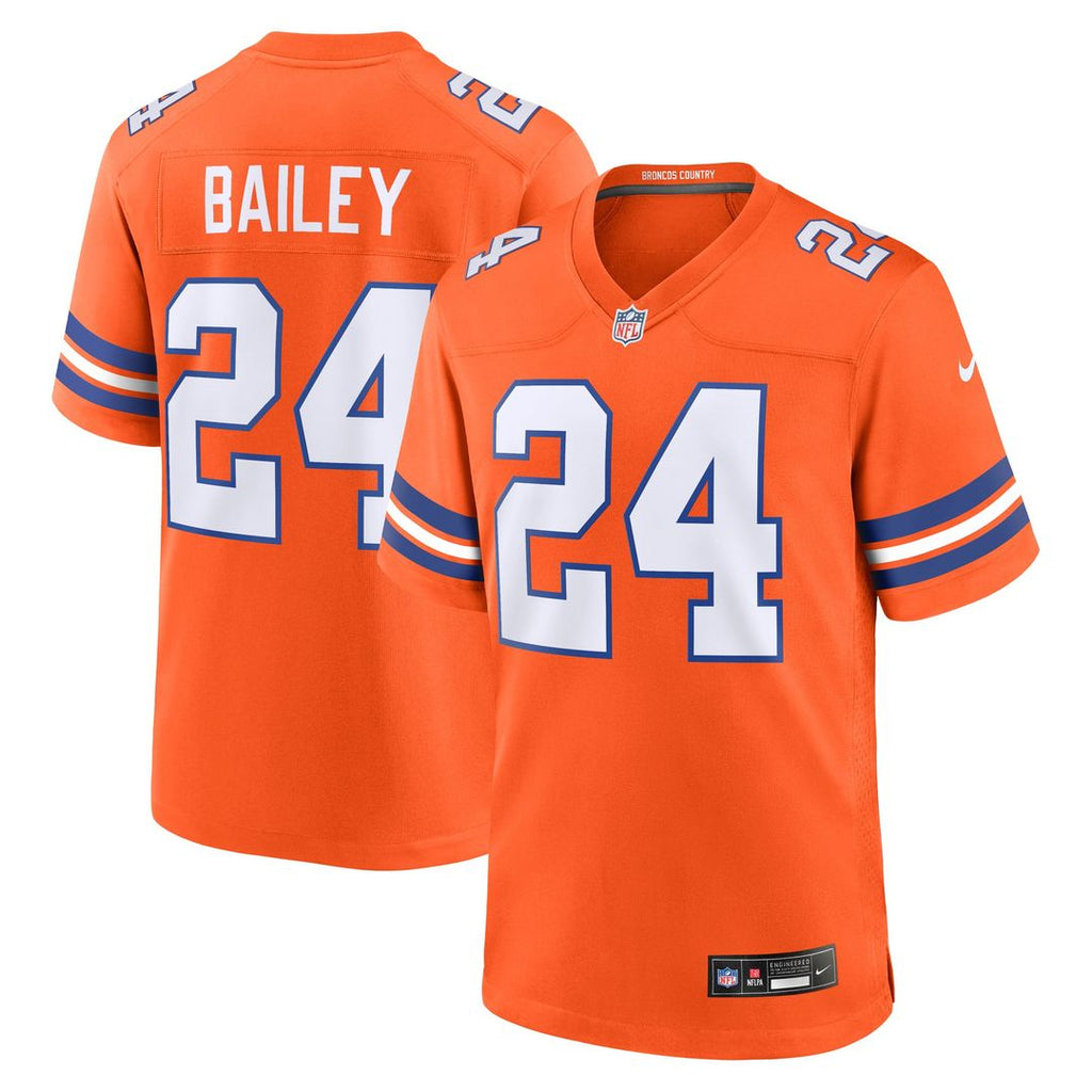 Denver Broncos Champ Bailey Orange Retired Player Alternate Game Jersey product image 1, provided for visual reference and