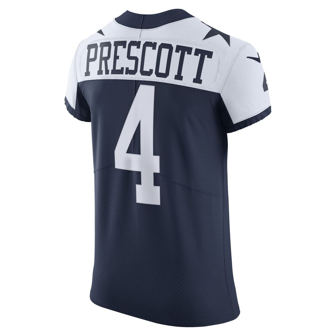 Dallas Cowboys Dak Prescott White Vapor Elite Player Jersey product image 9, provided for visual reference and product