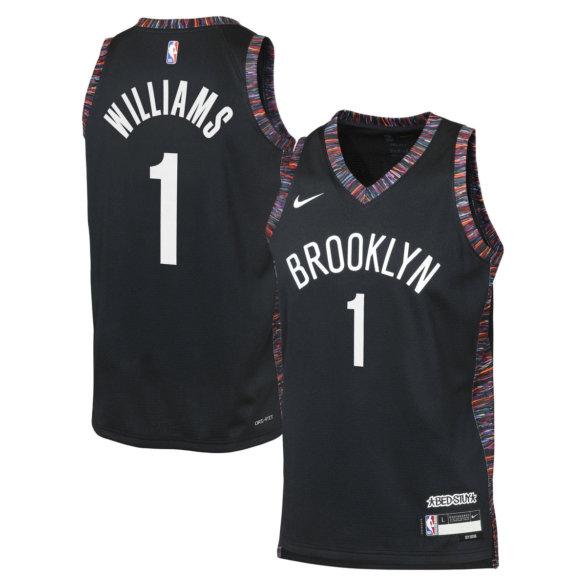 Ziaire Williams Brooklyn Nets 2025/26 City Edition Swingman Jersey - Black - Youth product image 2, provided for visual