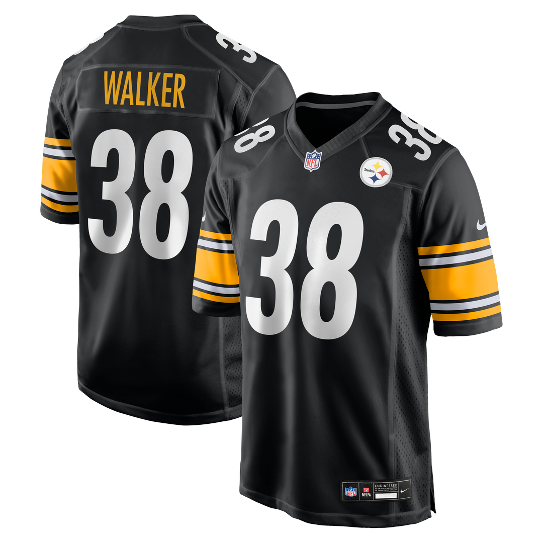 Pittsburgh Steelers Mykal Walker Black Team Game Jersey product image 1, provided for visual reference and product detail