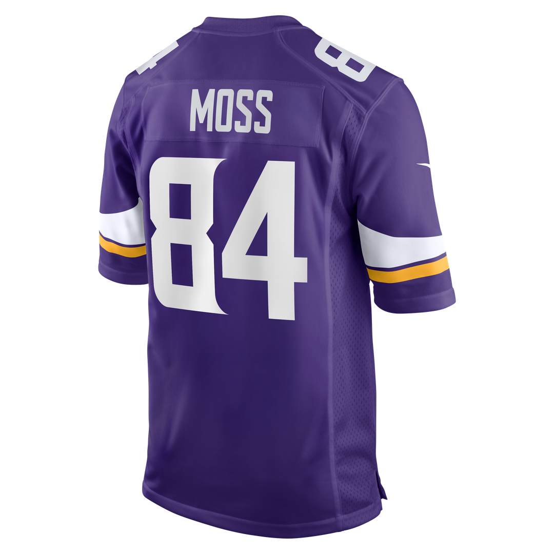 Minnesota Vikings Randy Moss Purple Game Retired Player Jersey product image 3, provided for visual reference and product