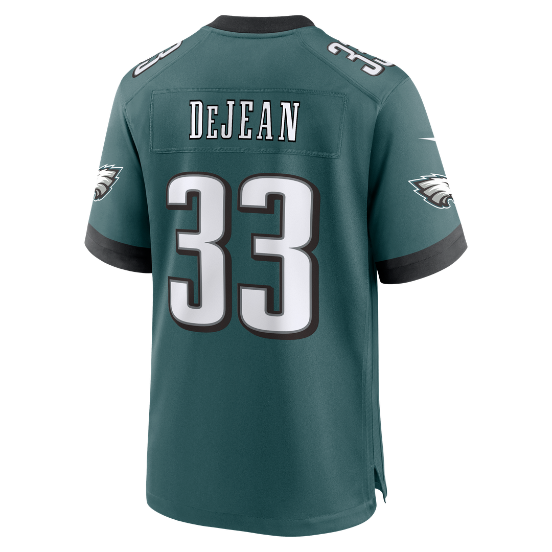 Philadelphia Eagles Cooper DeJean Midnight Green Team Game Jersey product image 6, provided for visual reference and product