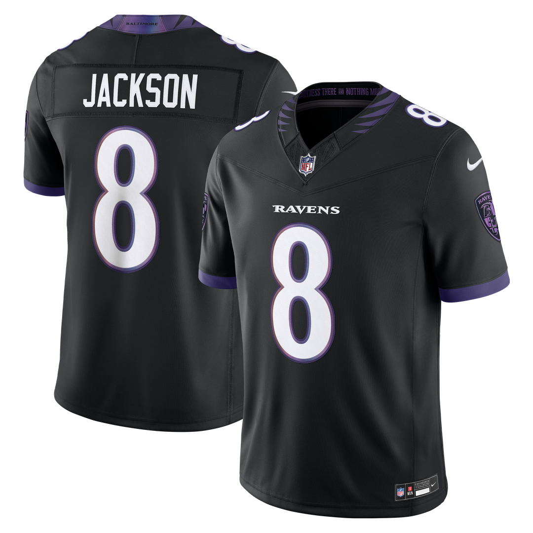 Baltimore Ravens Lamar Jackson White Vapor F.U.S.E. Stitched Limited Jersey product image 37, provided for visual reference
