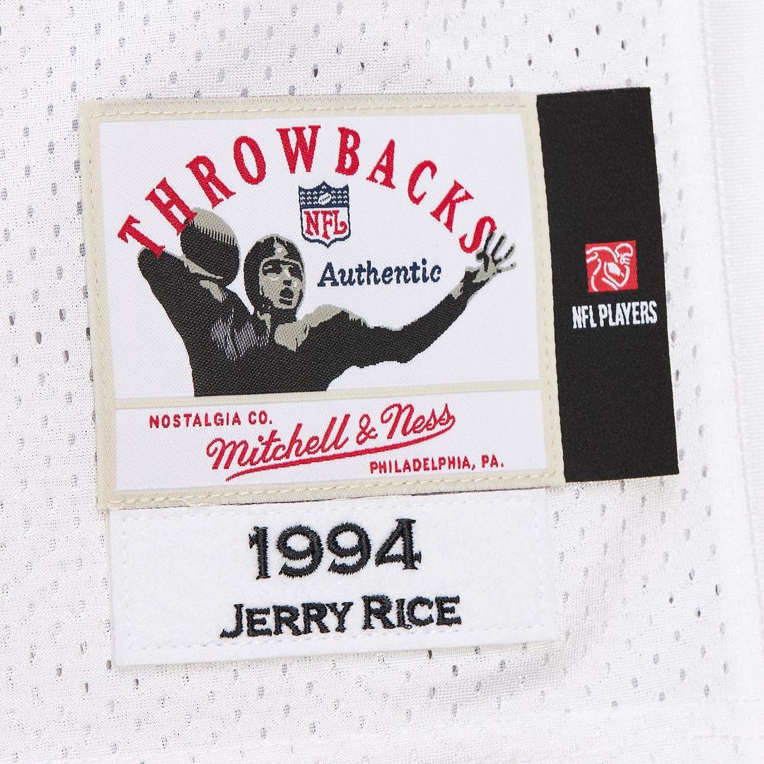 San Francisco 49ers 1994 Jerry Rice White Authentic Throwback Retired Player Jersey product image 7, provided for visual