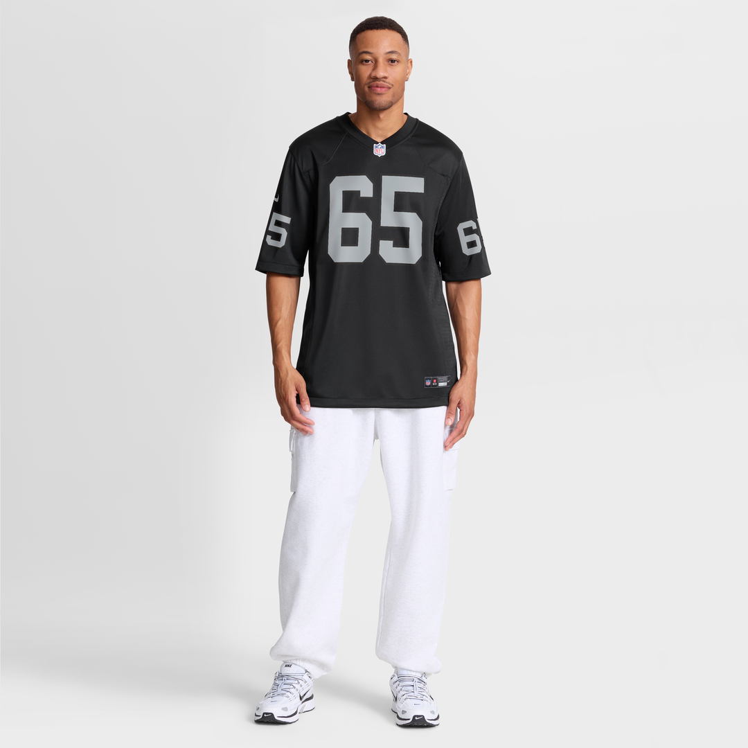 Las Vegas Raiders Alex Cappa Black Team Game Jersey product image 4, provided for visual reference and product detail review