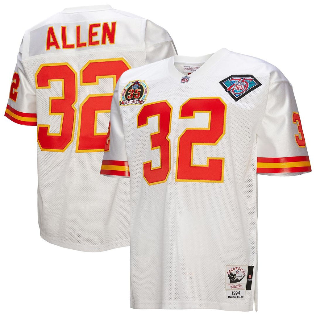 Kansas City Chiefs 1994 Marcus Allen White Authentic Throwback Retired Player Jersey product image 1, provided for visual