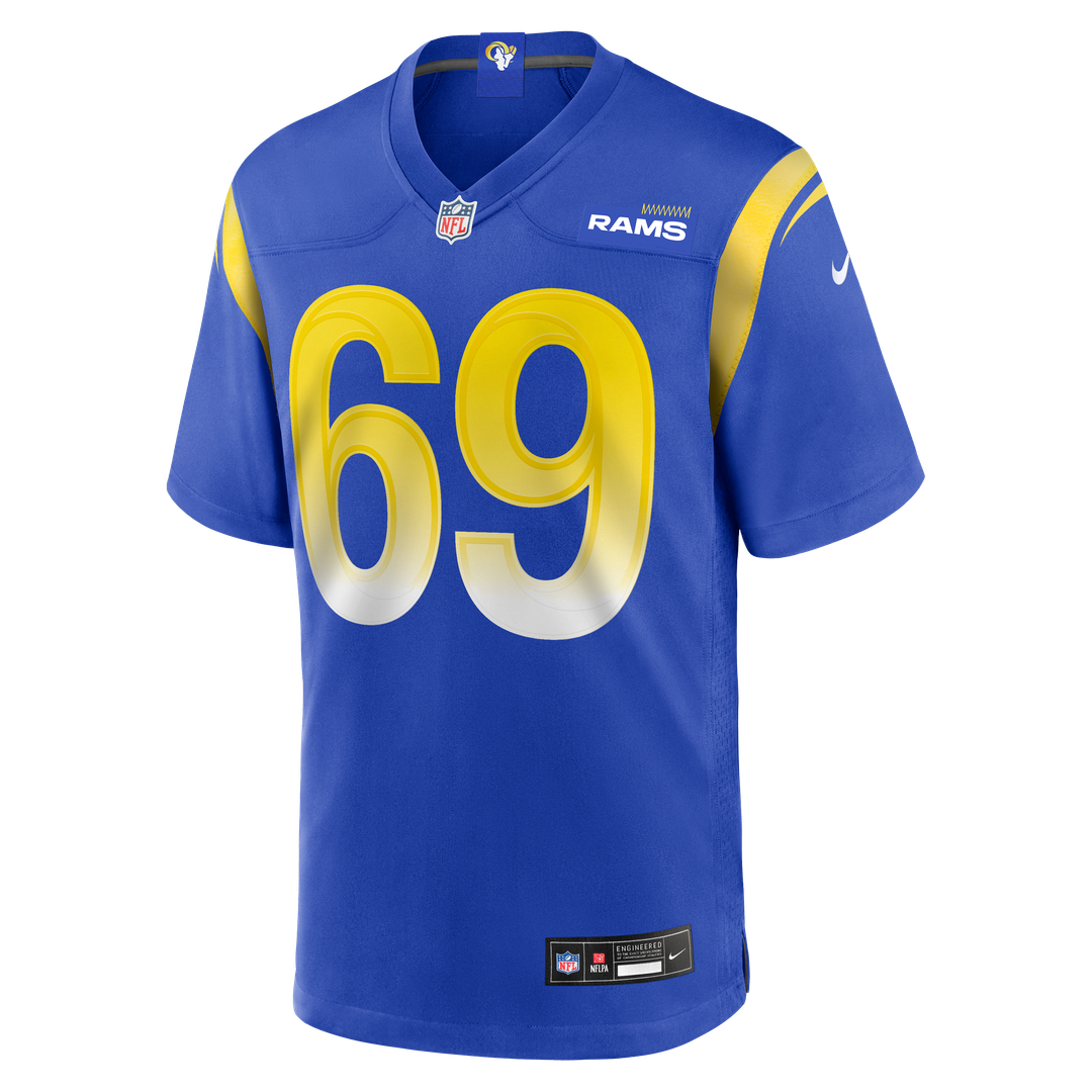 Los Angeles Rams Kevin Dotson Royal Game Jersey product image 2, provided for visual reference and product detail review