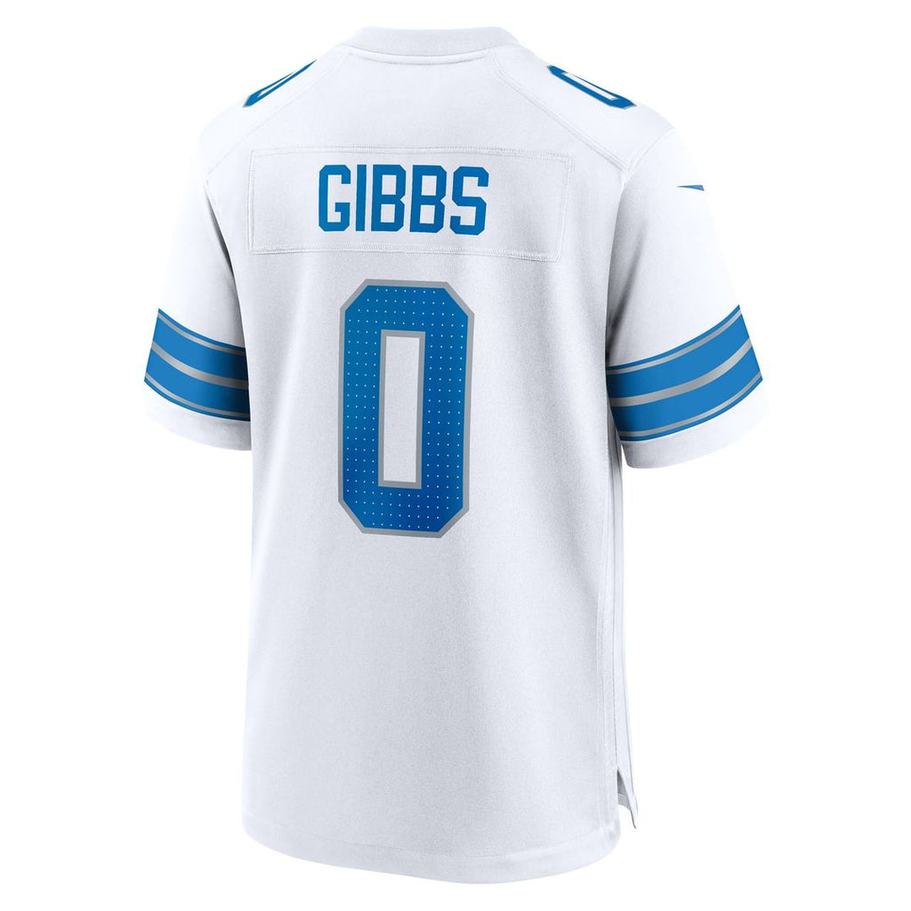 Detroit Lions Jahmyr Gibbs White Game Player Jersey product image 6, provided for visual reference and product detail review