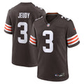 Cleveland Browns Jerry Jeudy Brown Game Jersey product image 1, provided for visual reference and product detail review