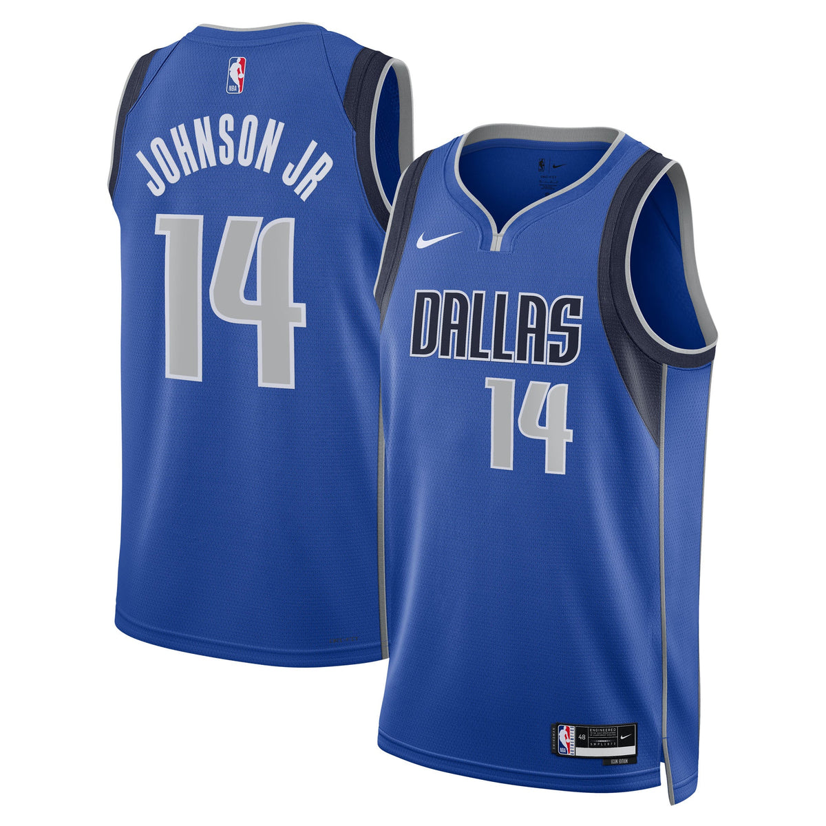 Dallas Mavericks Icon Swingman Basketball Jersey - Blue - Morez Johnson Jr. - Unisex product image 1, provided for visual