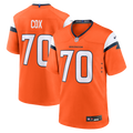 Denver Broncos Marques Cox Orange Team Game Jersey product image 1, provided for visual reference and product detail review