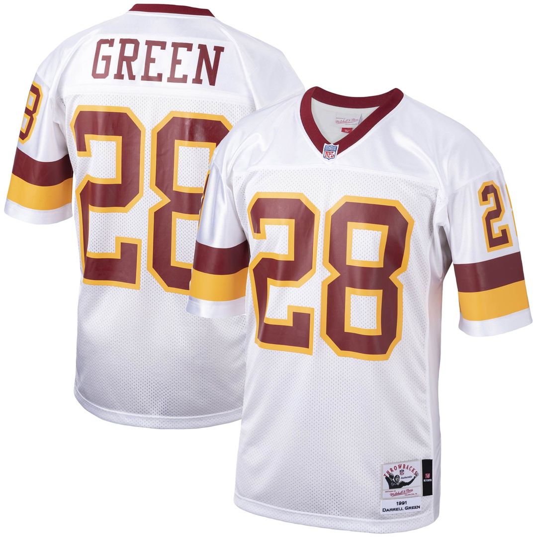 Washington Football Team 1991 Darrell Green White Authentic Throwback Retired Player Jersey product image 1, provided for