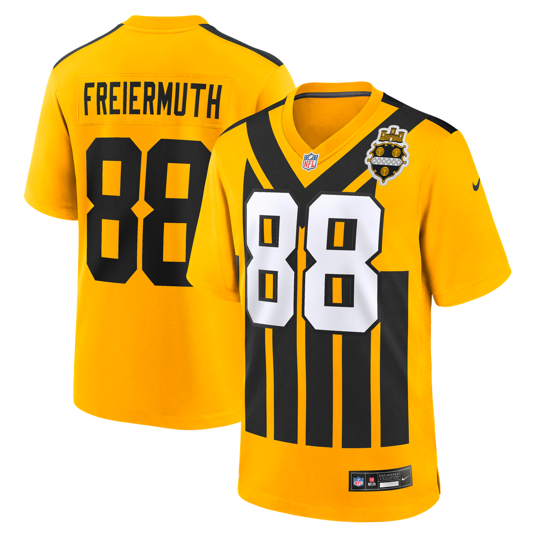 Pittsburgh Steelers Pat Freiermuth Gold Alternate 1933 Throwback Game Jersey product image 1, provided for visual reference
