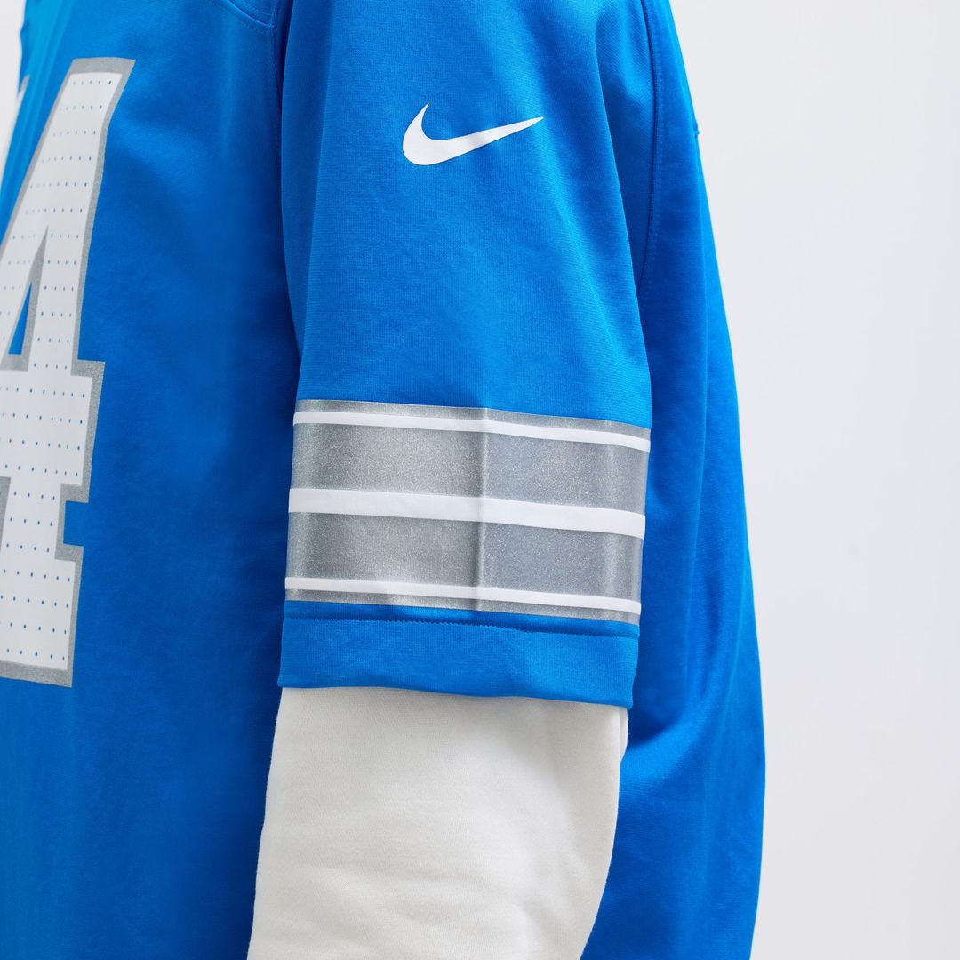 Detroit Lions Amon-Ra St. Brown Blue Game Jersey product image 10, provided for visual reference and product detail review