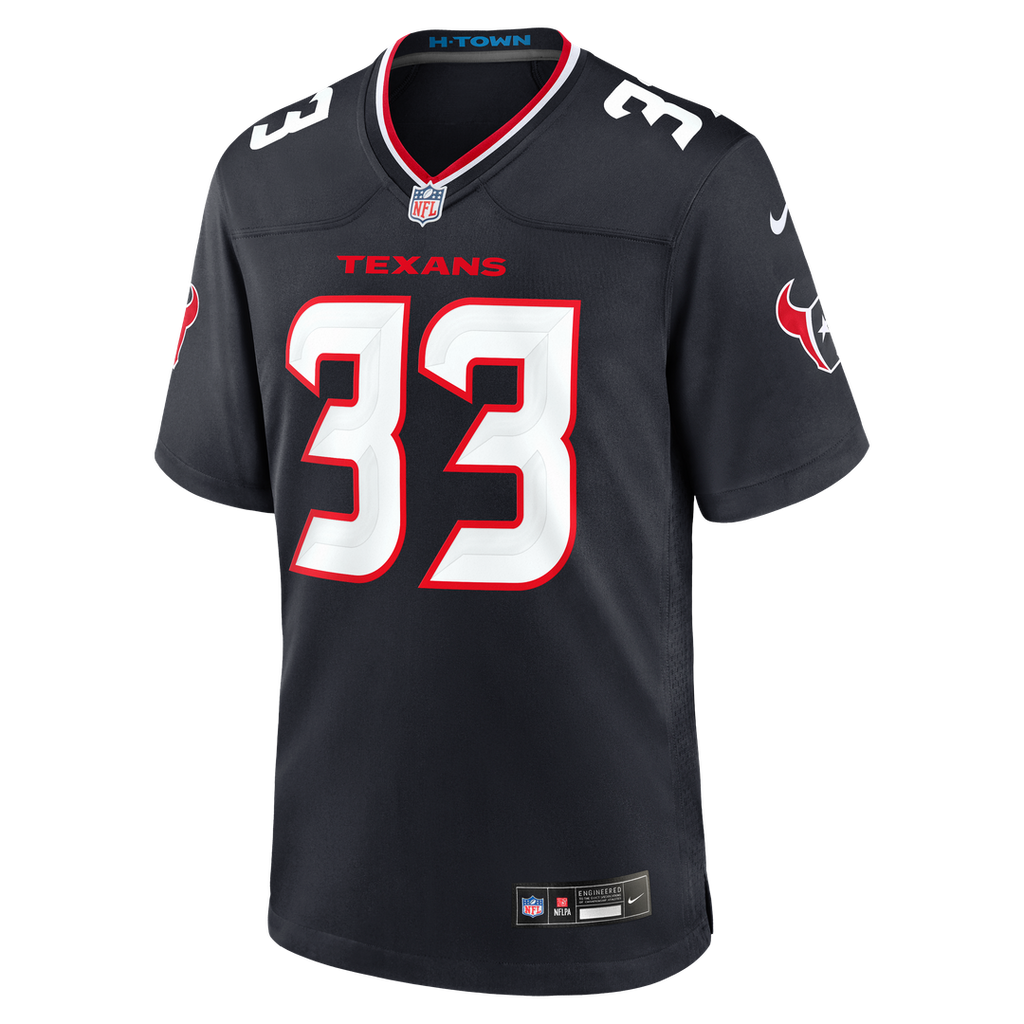 Houston Texans Dare Ogunbowale Navy Team Game Jersey product image 2, provided for visual reference and product detail review
