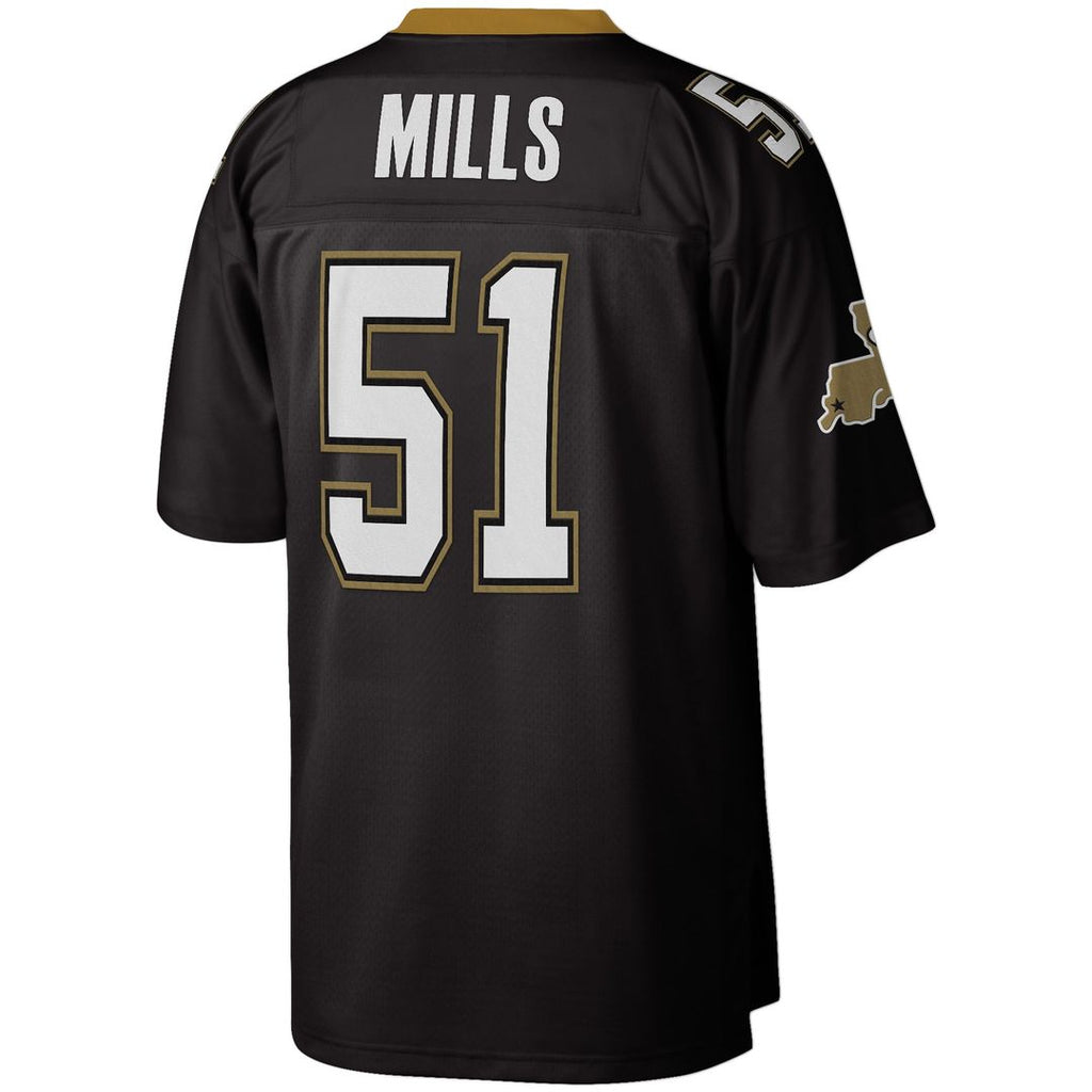 New Orleans Saints Sam Mills Black Legacy Replica Jersey product image 3, provided for visual reference and product detail