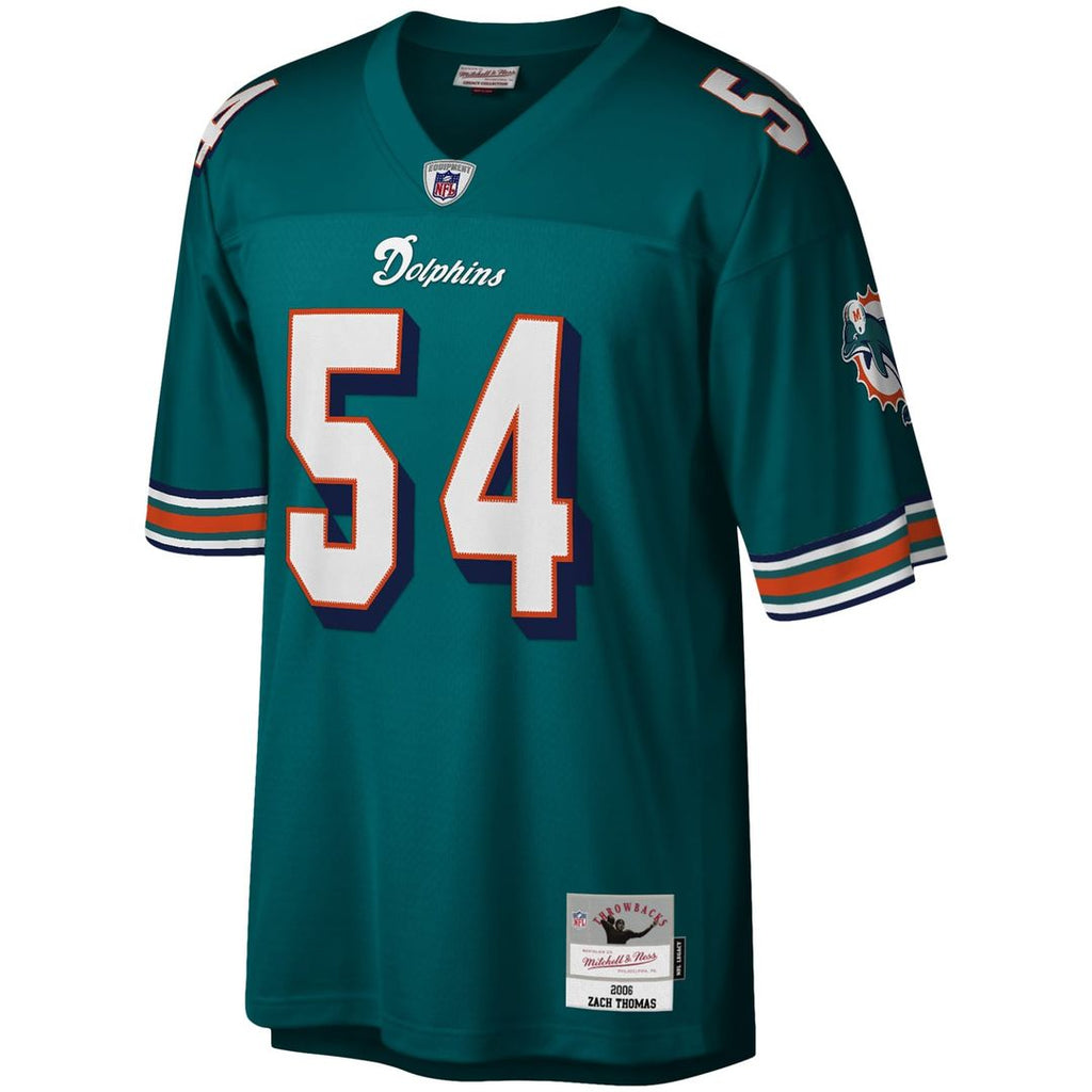 Miami Dolphins Zach Thomas Aqua Legacy Replica Jersey product image 5, provided for visual reference and product detail