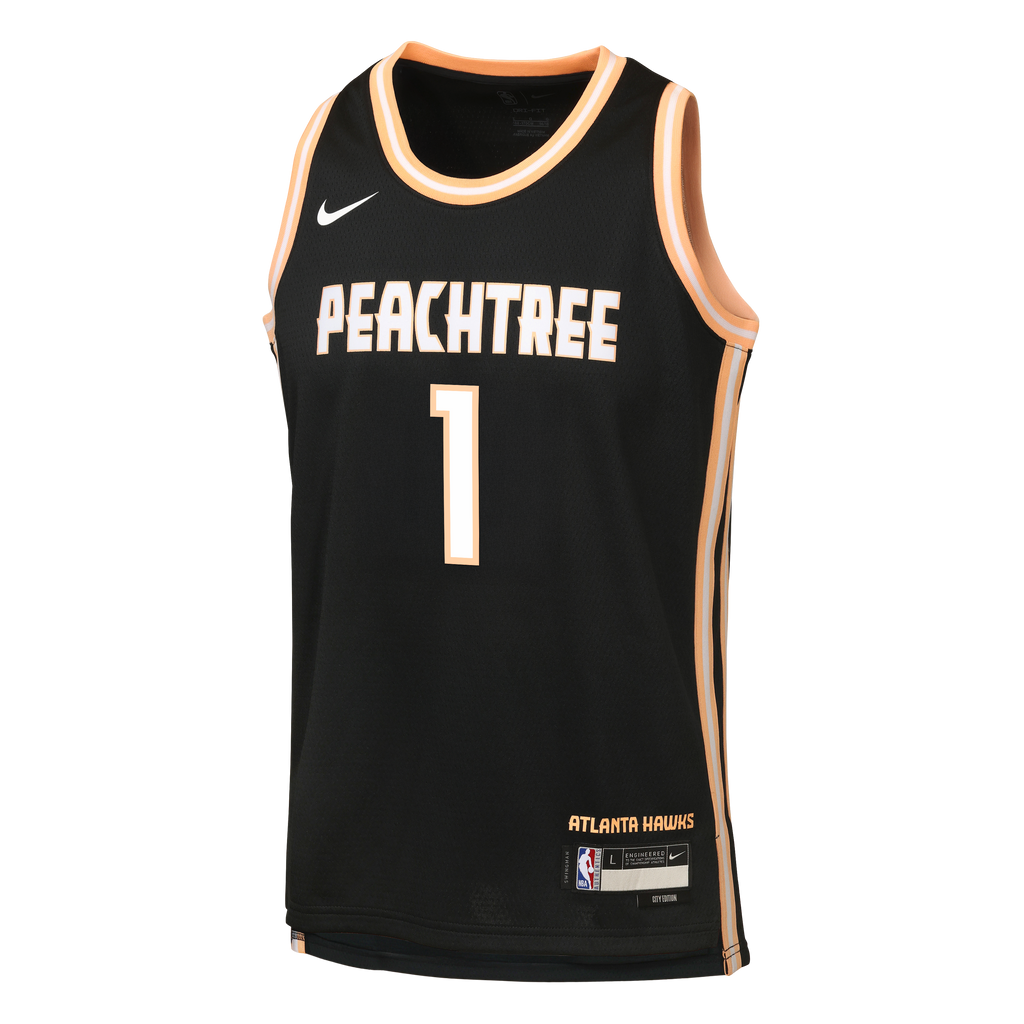 Jalen Johnson Atlanta Hawks 2025/26 City Edition Swingman Jersey - Black - Youth product image 3, provided for visual