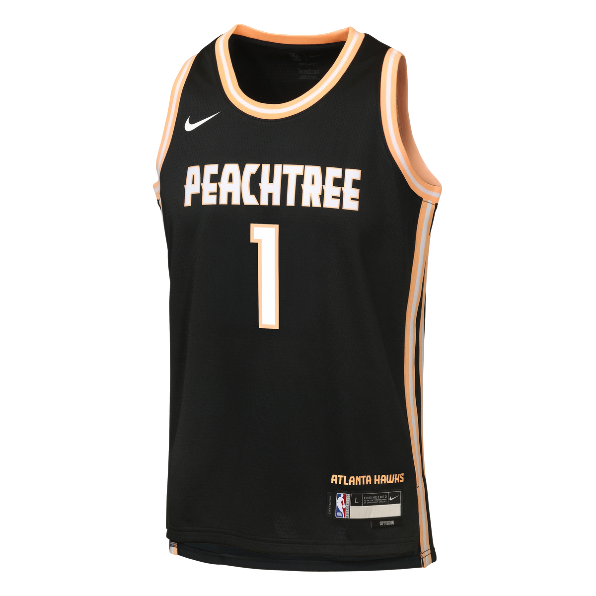 Jalen Johnson Atlanta Hawks 2025/26 City Edition Swingman Jersey - Black - Youth product image 3, provided for visual