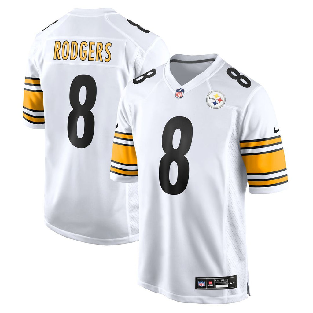 Pittsburgh Steelers Aaron Rodgers White Game Jersey product image 4, provided for visual reference and product detail review