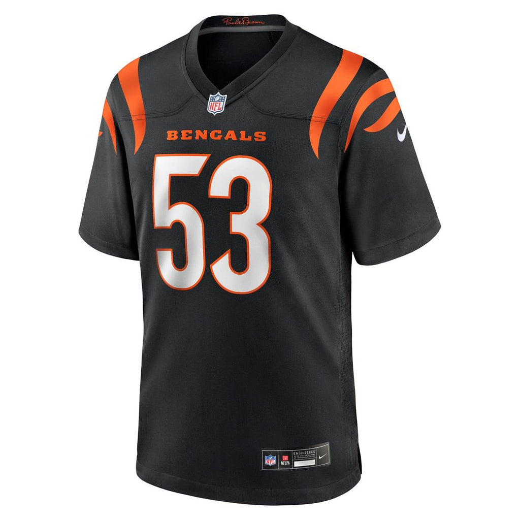 Cincinnati Bengals Boye Mafe Black Team Game Jersey product image 2, provided for visual reference and product detail review