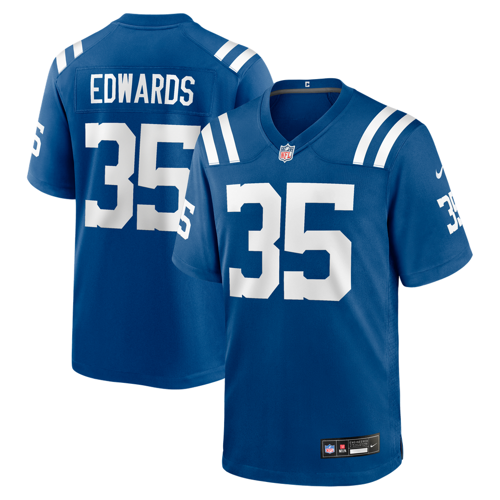 Indianapolis Colts Johnathan Edwards Royal Team Game Jersey product image 1, provided for visual reference and product