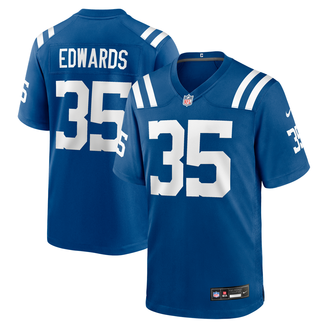 Indianapolis Colts Johnathan Edwards Royal Team Game Jersey product image 1, provided for visual reference and product