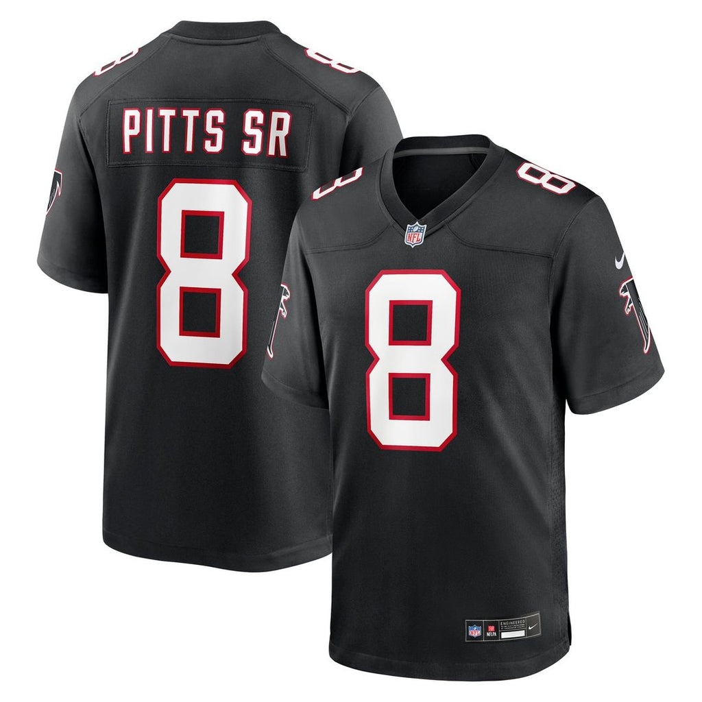 Atlanta Falcons Kyle Pitts Sr. Black Alternate Game Jersey product image 1, provided for visual reference and product detail