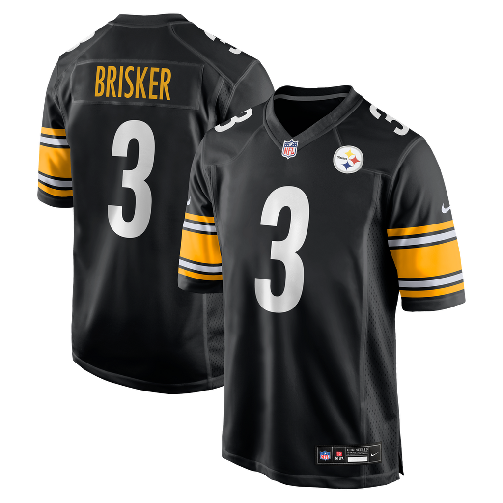 Pittsburgh Steelers Jaquan Brisker Black Team Game Jersey product image 1, provided for visual reference and product detail