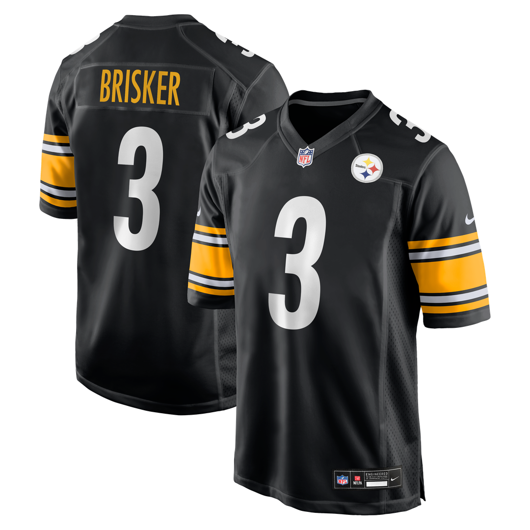 Pittsburgh Steelers Jaquan Brisker Black Team Game Jersey product image 1, provided for visual reference and product detail