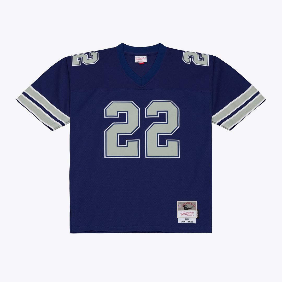 Dallas Cowboys Emmitt Smith Navy Retired Legacy Replica Player Jersey product image 1, provided for visual reference and