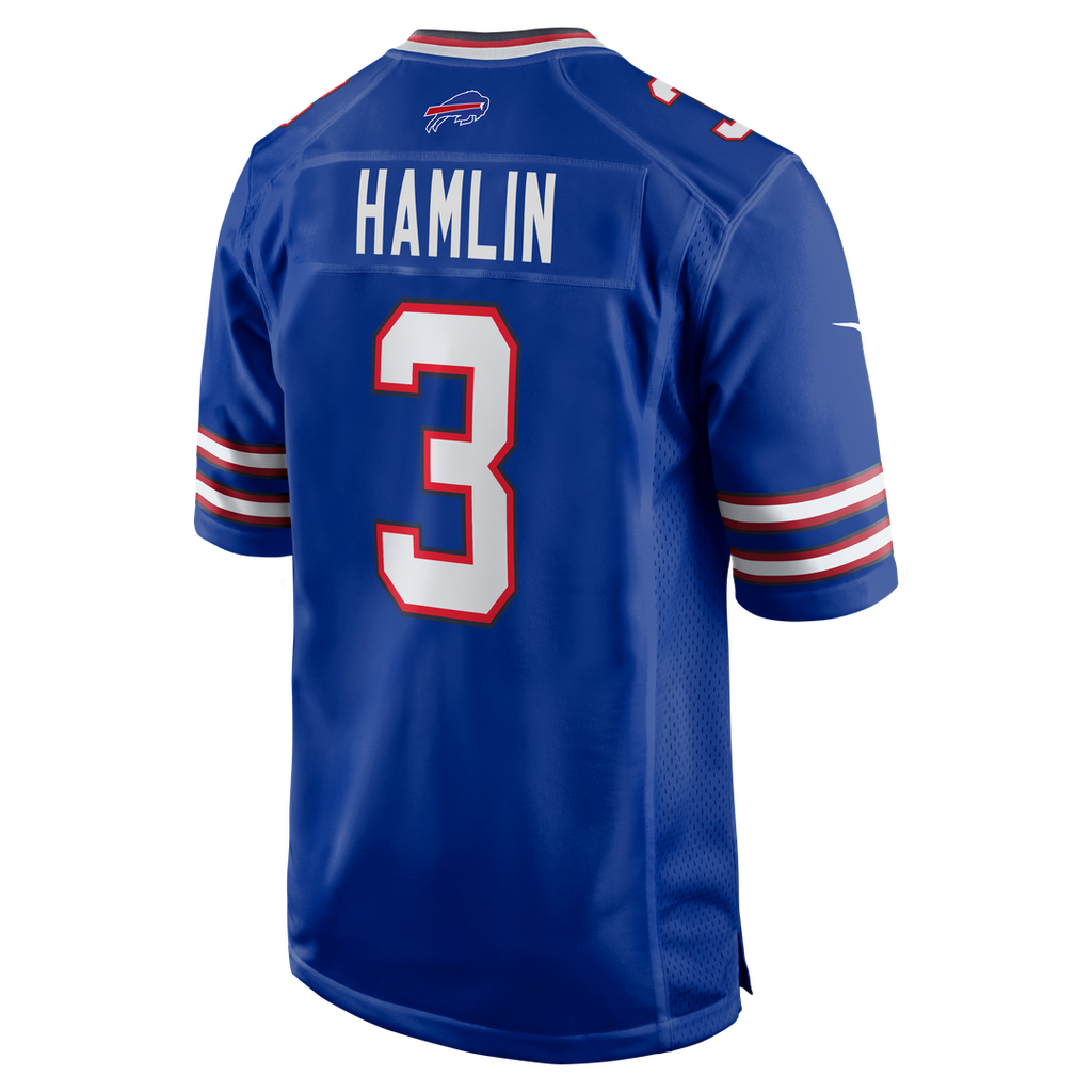 Buffalo Bills Damar Hamlin Royal Game Jersey product image 3, provided for visual reference and product detail review
